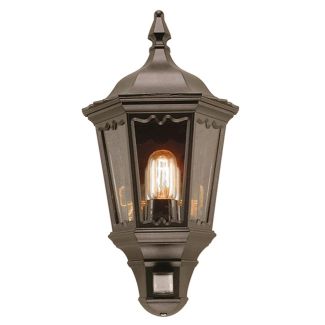 ELSTEAD MEDSTEAD HALF MD7 PIR BLACK Half Lantern with PIR