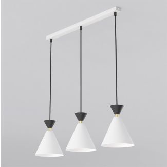 EMIBIG 1743/3 KLEVER 3 WHITE BLACK Lampa wisząca