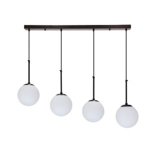 CANDELLUX 34-09630 POMPEI LAMPY WISZĄCE CZARNY 4X4X40 E27 KLOSZ BIAŁY