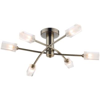 DAR MOR6475 MORGAN 6LT SEMI FLUSH ANT BRA