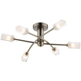 DAR MOR6475 MORGAN 6LT SEMI FLUSH ANT BRA