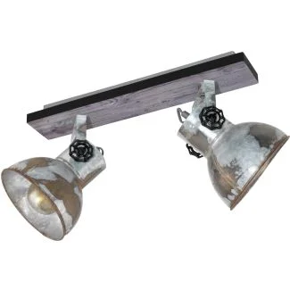 EGLO 49649 BALKEN/2 HOLZ/ZINC USED/SW BARNSTAPLE