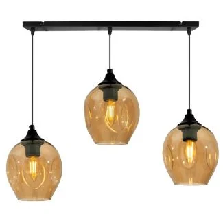 CANDELLUX 33-00606 ASPA LAMPA WISZĄCA CZARNY 3X40W E27 KLOSZ BRĄZOWY