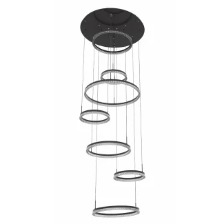 LIGHT PRESTIGE LP-7098/7P BK Lampa wisząca Hall 350 cm czarny LED CCT