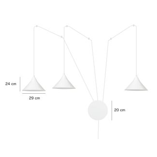 EMIBIG 159/3 ABRAMO 3 WHITE LAMPA WISZĄCA