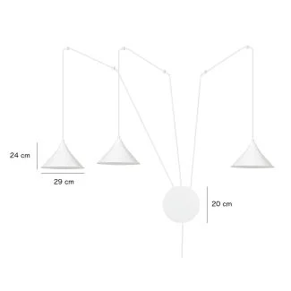 EMIBIG 159/3 ABRAMO 3 WHITE LAMPA WISZĄCA