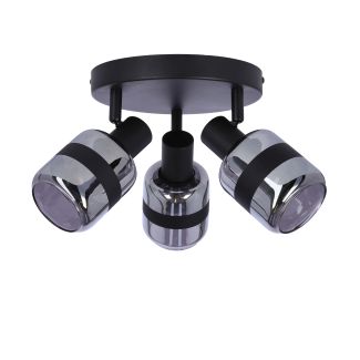 CANDELLUX 98-13439 YUKI LAMPA PLAFON CZARNY MATOWY 3X15W E14 KLOSZ DYMIONY