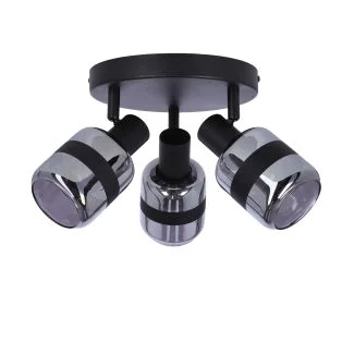 CANDELLUX 98-13439 YUKI LAMPA PLAFON CZARNY MATOWY 3X15W E14 KLOSZ DYMIONY