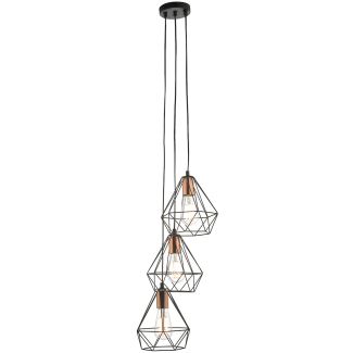 DAR DEY0322 DEYON 3LT CLUSTER PENDANT BLACK COPPER