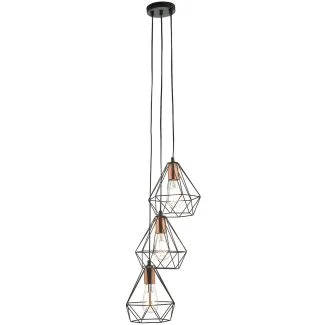 DAR DEY0322 DEYON 3LT CLUSTER PENDANT BLACK COPPER