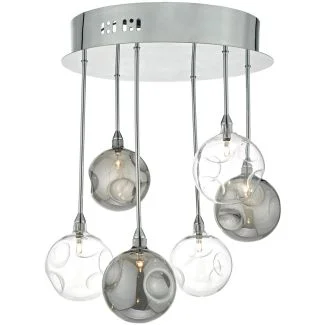 DAR QUI0610 QUINN 6LT SEMI FLUSH SMOKED/ CLEAR