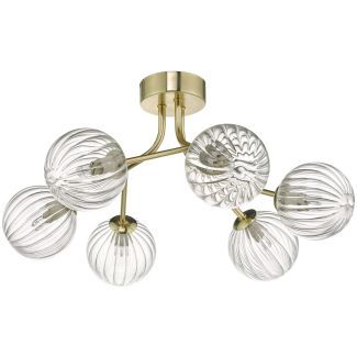 DAR YIS6435 YISKA 6LT SEMI FLUSH GOLD
