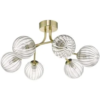 DAR YIS6435 YISKA 6LT SEMI FLUSH GOLD