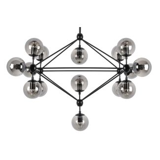 King Home MD10230-15 Lampa wisząca PLANETARIO 15 czarna - klosze dymione
