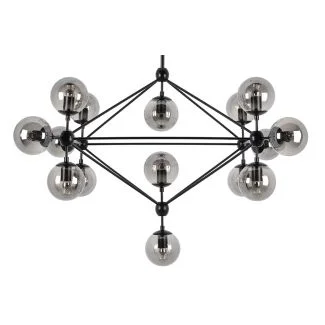 King Home MD10230-15 Lampa wisząca PLANETARIO 15 czarna - klosze dymione