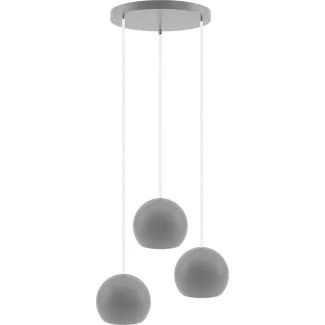 HELLUX 8540512 Lampa wisząca szara Balli Kule 3 pł (plafon)