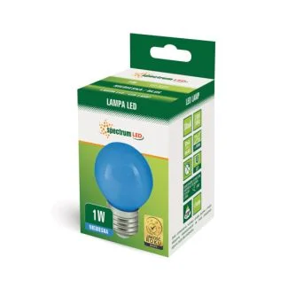 SPECTRUMLED 11797 Żarówka LED KULKA E-27 230V 1W NIEBIESKI SPECTRUM