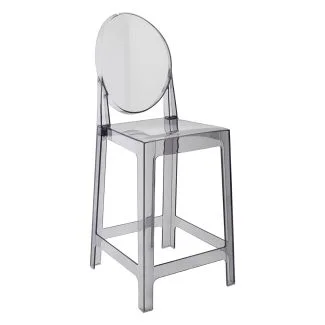 KING HOME KH010100226 Krzesło barowe VICTORIA 65 cm dymione - poliwęglan