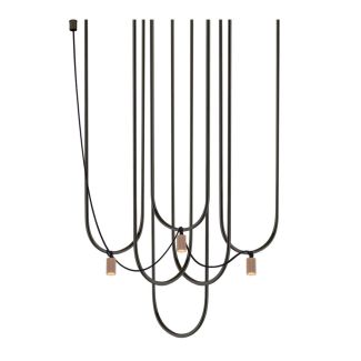 ANTIGO Lampa wisząca Udin 3 - Czarna-platyna mat 9784