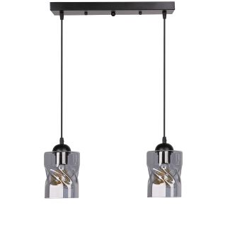 CANDELLUX 32-00132 FELIS LAMPA WISZĄCA CZARNY 2X60W E27 KLOSZ DYMIONY