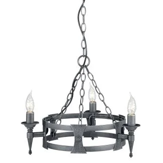 ELSTEAD SAXON SAX3 BLK/SIL 3Lt Chandelier