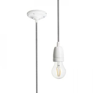 RENDL R10617 FABIO zestaw wiszący czarna/biała porcelana 230V E27 42W