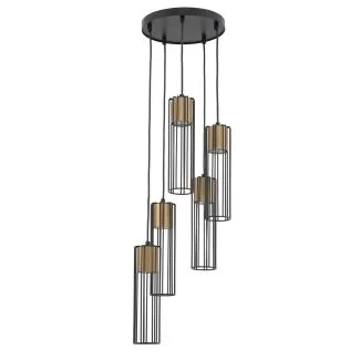 SIGMA 33461 FOBIA 5 lampa wisząca koło czarny/złoty