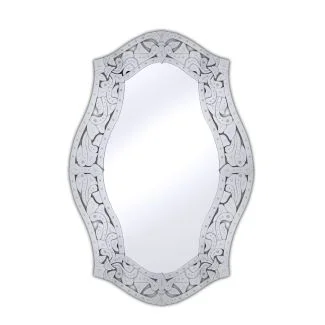 Artehome HJA12235 Lustro owalne nowoczesne lustro w lustrzanej zdobionej ramie Lugano 80/120 cm