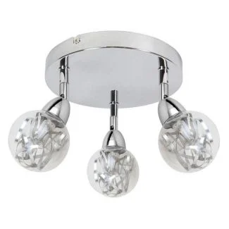 CANDELLUX 98-67708 BOLO PLAFON 3X6W LED SMD GŁÓWKA OKRĄGŁA 1E Z PRZEGUBEM KLOSZ WYMIENNY KD SYSTEM CHROM/BEZBARWNY