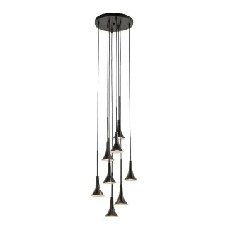 ANTIGO Lampa wisząca Kanzaki 8 - Czarna (300 mm) 4000K 8533