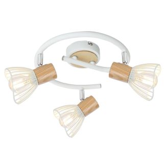 CANDELLUX 98-61652 CHILE SPIRALA 3XMAX25W E14 BIAŁY + DREWNO