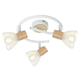 CANDELLUX 98-61652 CHILE SPIRALA 3XMAX25W E14 BIAŁY + DREWNO