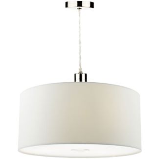 WYPRZEDAŻ DAR RON652 RONDA EASY FIT 40CM FAUX SILK WHITE DRUM SH ABAŻUR