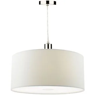 WYPRZEDAŻ DAR RON652 RONDA EASY FIT 40CM FAUX SILK WHITE DRUM SH ABAŻUR