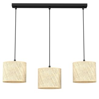 LUMINEX 5281 oprawa sufitowa Rattan żyrandol czarny ecru