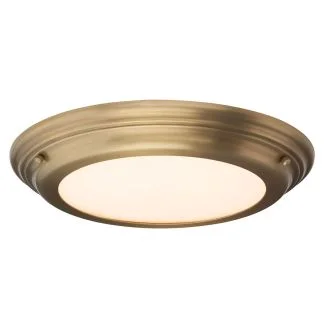 ELSTEAD Welland WELLAND-F-AB 1 Light Flush Light - Aged Brass