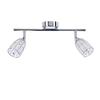 CANDELLUX 92-13392 SHIBA LAMPA SUFITOWA LISTWA CHROMOWY 2X15W G9 KLOSZ BEZBARWNY