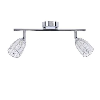 CANDELLUX 92-13392 SHIBA LAMPA SUFITOWA LISTWA CHROMOWY 2X15W G9 KLOSZ BEZBARWNY