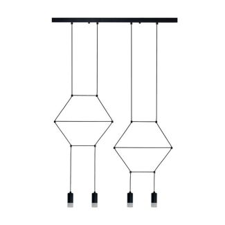 Step into design XT068-4P Lampa wisząca LINEA-4 LONG czarna 70 cm