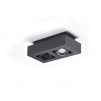 AZZARDO AZ4435 NIKEA 2 GU10 BK TECHNICAL EXPOSED DOWNLIGHT BLACK