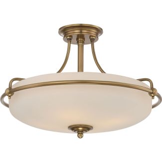 ELSTEAD Griffin QZ-GRIFFIN-SFM-WS 4 Light Semi-Flush Light - Weathered Brass