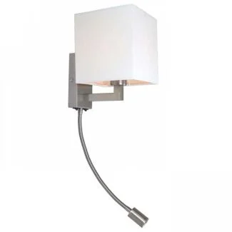 RENDL R12956 TAINA z abażurem biała nikiel mat 230V E27 LED 28+3W 25° 3000K