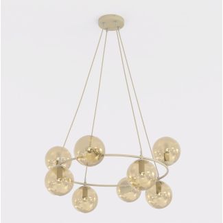 EMIBIG 1638/8 AZURA 8 MOKKA AMBER LAMPA WISZĄCA