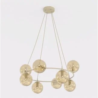 EMIBIG 1638/8 AZURA 8 MOKKA AMBER LAMPA WISZĄCA