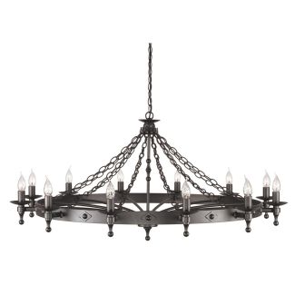 ELSTEAD WARWICK WR12 GRAPHITE 12Lt Chandelier