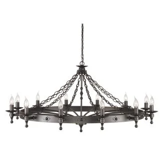 ELSTEAD WARWICK WR12 GRAPHITE 12Lt Chandelier