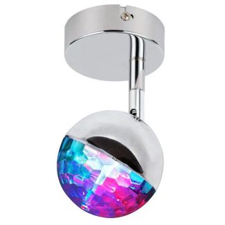 CANDELLUX 91-67753 PARTY KINKIET 1X3W LED RGB GŁÓWKA OKRĄGŁA 1E Z PRZEGUBEM KD SYSTEM CHROM