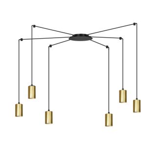 EMIBIG 526/6 LAMPA WISZĄCA TRAKER 6 BL/GOLD