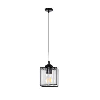 CANDELLUX 31-21106 GLASSIA LAMPA WISZĄCA CZARNY 1X40 E27 KLOSZ CZARNY+KRYSZTAŁY BEZBARWNE