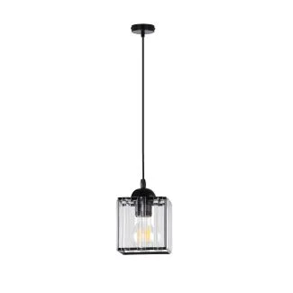 CANDELLUX 31-21106 GLASSIA LAMPA WISZĄCA CZARNY 1X40 E27 KLOSZ CZARNY+KRYSZTAŁY BEZBARWNE